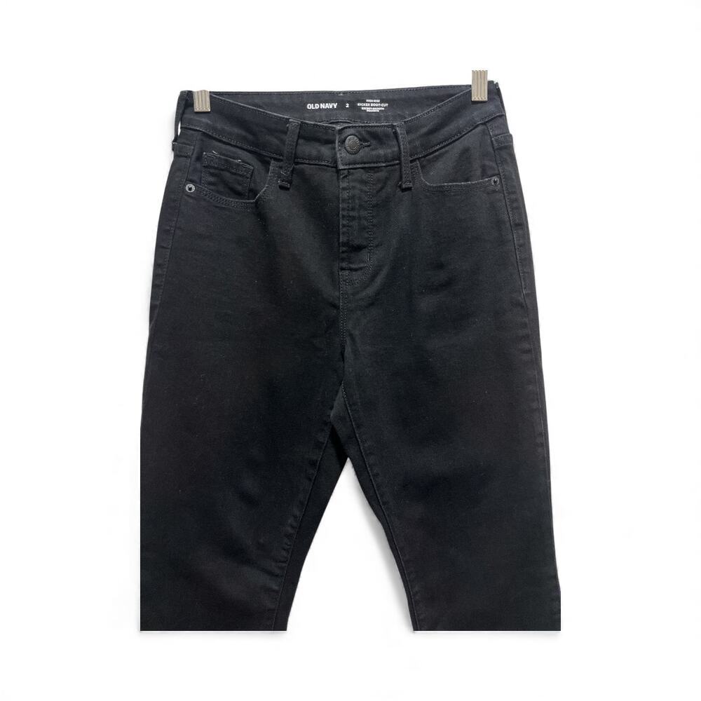 Old Navy High Rise Kicker Boot-Cut Jeans Women Size2 Black Secret Smooth Pockets - Picture 8 of 8